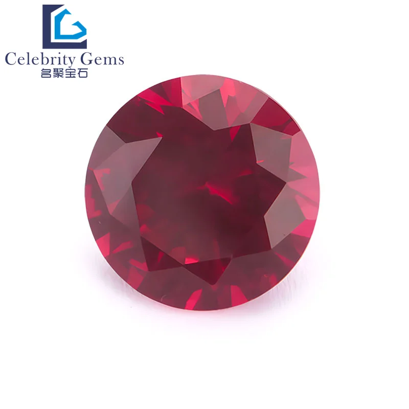 Celebrity gems Factory Wholesale 5# Ruby Lab Gemstone Round Shape  Loose Stone Synthetic corundum