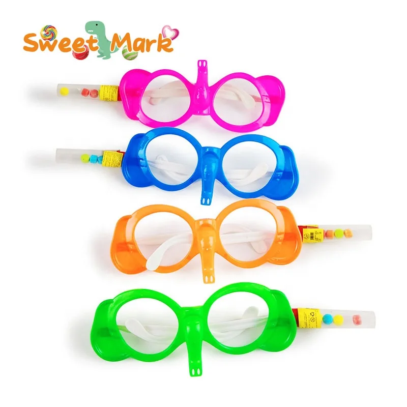Plastic elephant nose shape glasses Toy Candy halal hard press candy
