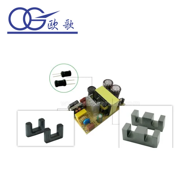 XUYI OUGE EE13 EE16 EE19 EE Series Mn Zn Ferrite Magnet Ring Ferrite Magnet High Frequency Transformer Core