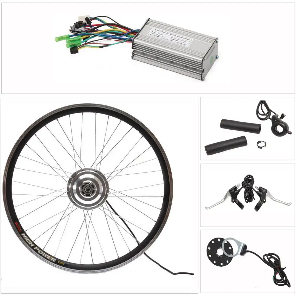 36v 48v 700c Waterproof cable electric bike conversion kit 250w 350w hub motor with 15A Smart Controller