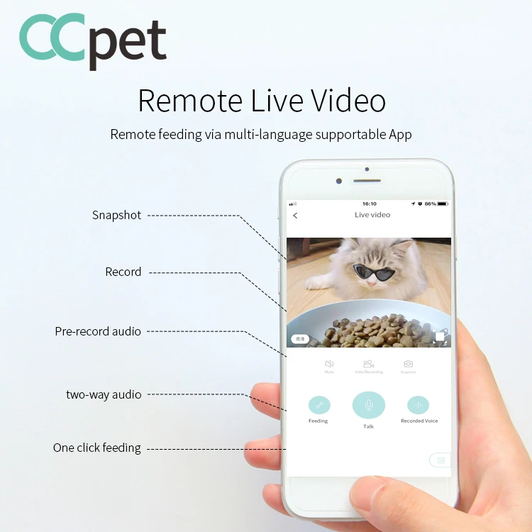 Ccpet APP Control Automatic Pet Cat Dog Smart wifi iq toy wifi automatic pet feeder