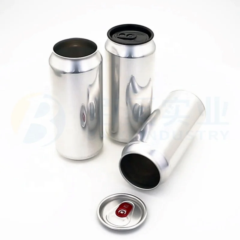 BPA-Free Lining Aluminum Cans 500ml 16.9oz with Stay on Tab Aluminum Lids for Beer Soda Juice Beverage