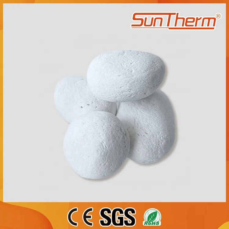 Fireplace Accessories Ceramic Fire Pebbles Refractory Stones White