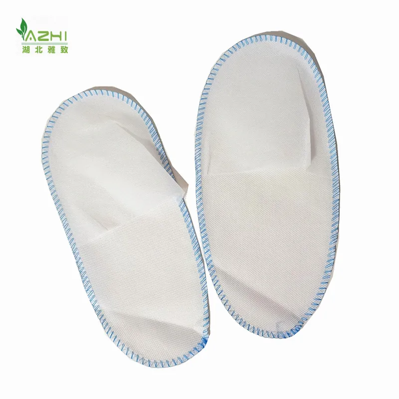 Custom Wholesale Thick Non-slip  Shoe Cover Slipper Guest Room Supplies White Disposable Hotel Spa Slippers