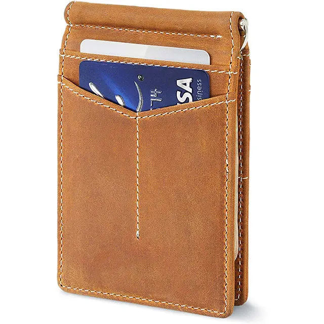 Wholesale customized genuine leather product rfid wallet for men