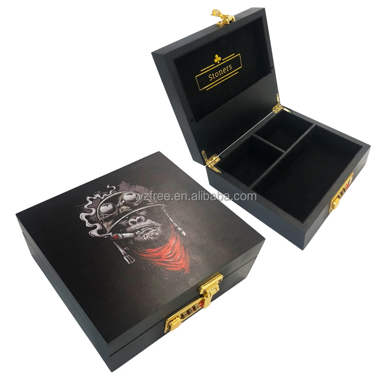 Customized Personalized Coded Lock Cigarette Storage Box Smoking Multifunctional Handmade High-end Tobacco Cigar Box