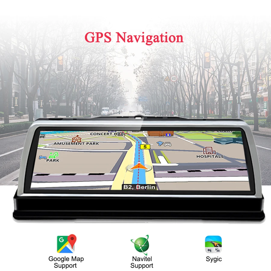 
4G WiFi Android ADAS Car DVR Dash Cam 10 inch Full HD 1080P 4 Lens 2GB+32GB Video Recorder with GPS Navigation Vehicle Camera 