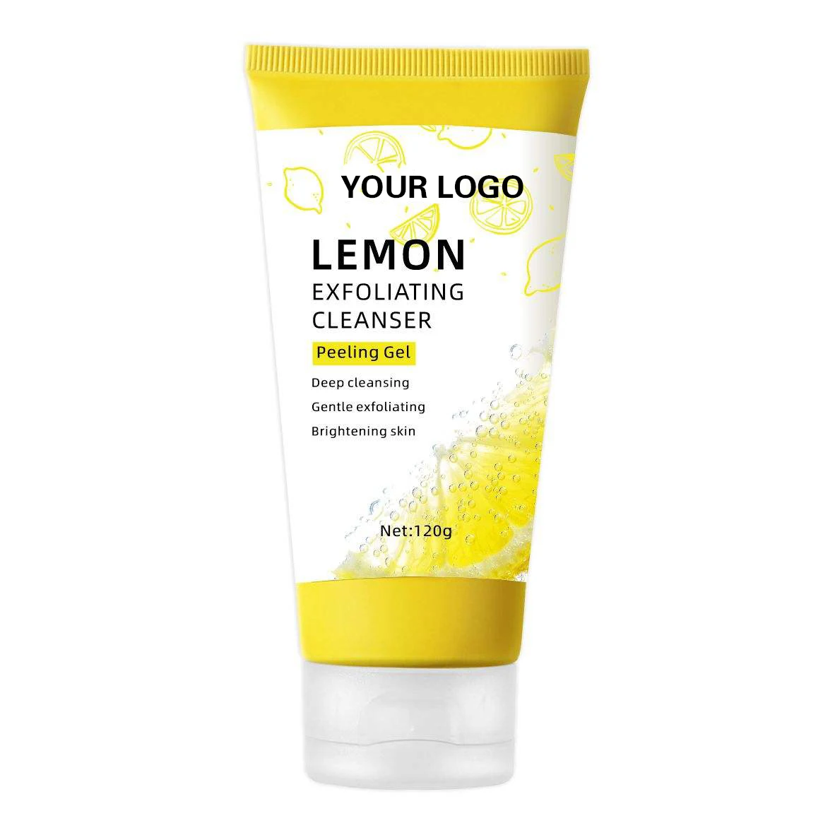 Custom LOGO Lemon Exfoliating Cleanser Skincare Purifying VC Face Wash Clear Pore VC Facial Peeling Gel
