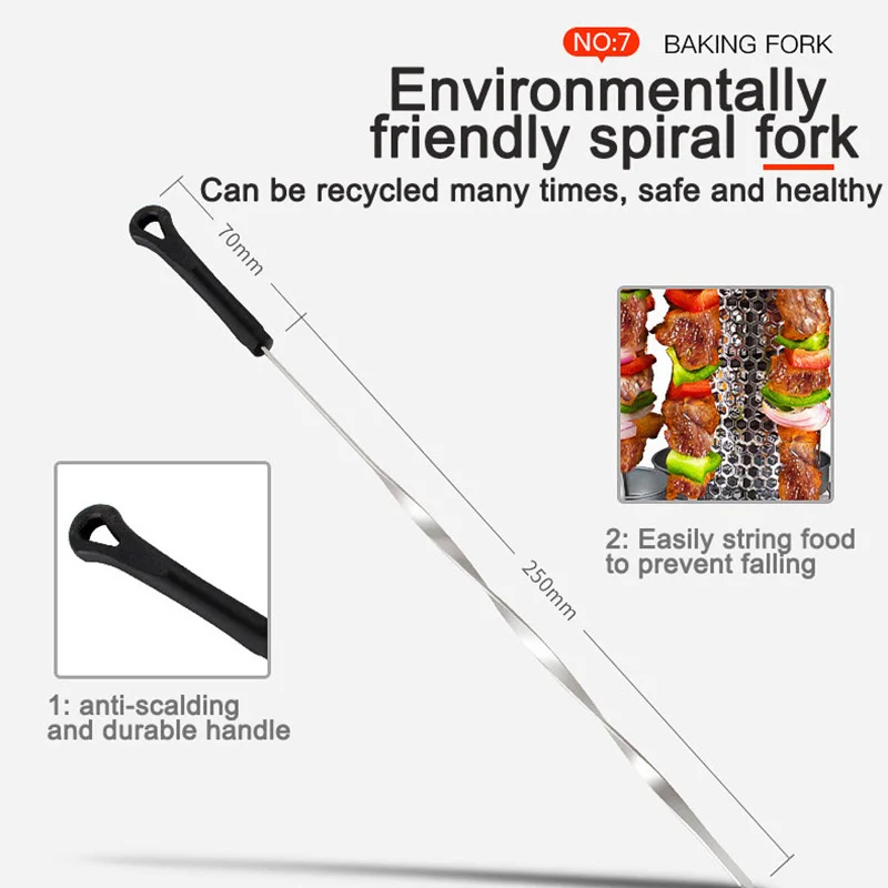 Electric Grill Oven Barbecue Machine Skewer Kebab BBQ Smokeless Indoor Outdoor Automatic Rotating Heating Stove With Timer