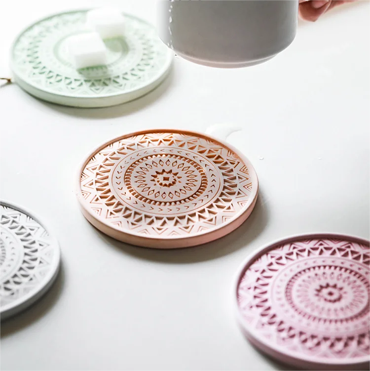 OEM Customized Eco-Friendly Non Slip Water Absorbent Diatom Mud Diatomite Coaster