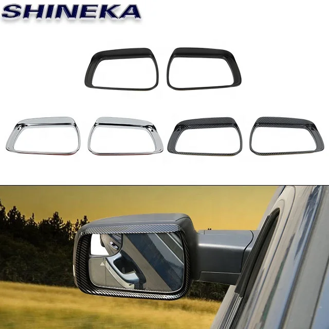 Auto Exterior Accessories Car Rearview Mirror Rain Eyebrow Frame Cover for Dodge Ram 2018+
