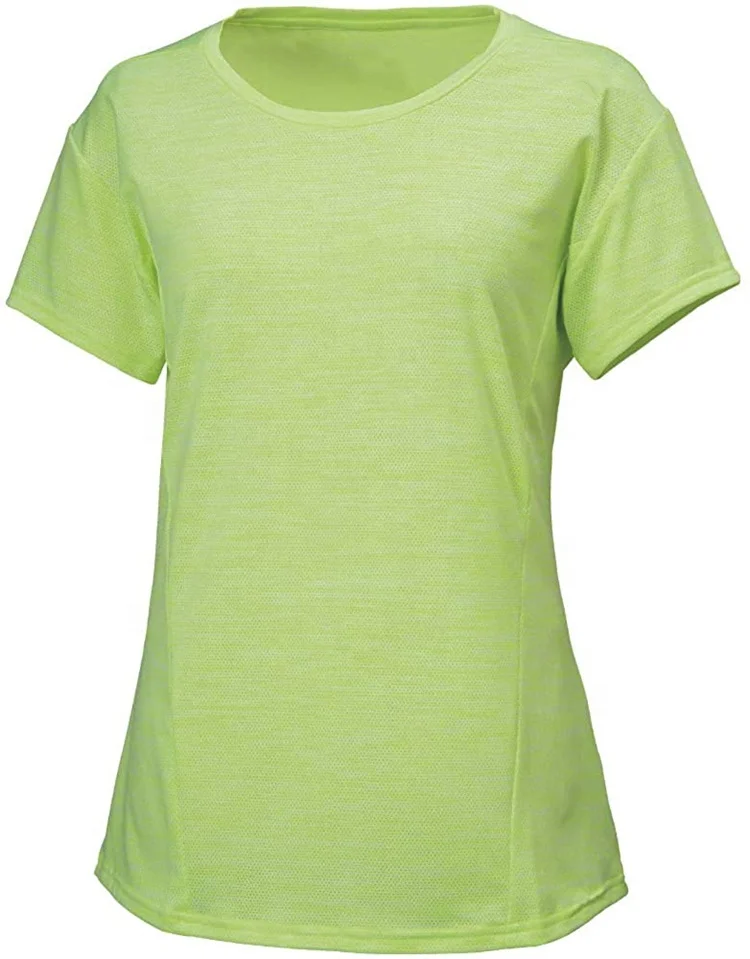 Byval Womens 100% Polyester Quick Dry Breathable Lightweight Short Sleeves Crew Neck Sports Jogger Gym Wearing Girls T Shirts