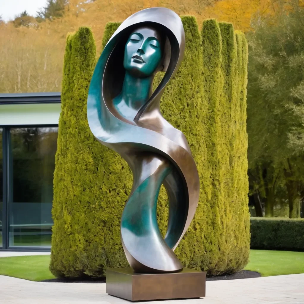 famous modern art  Gardens Abstract Large Face Bronze Statue