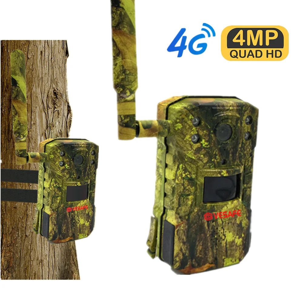 VESAFE DL01 4G Sim Card Hunting Camera Outdoor 3MP Trap game Natural Wild Life infrared Nature Monitoring Animal Forest PIR Cam