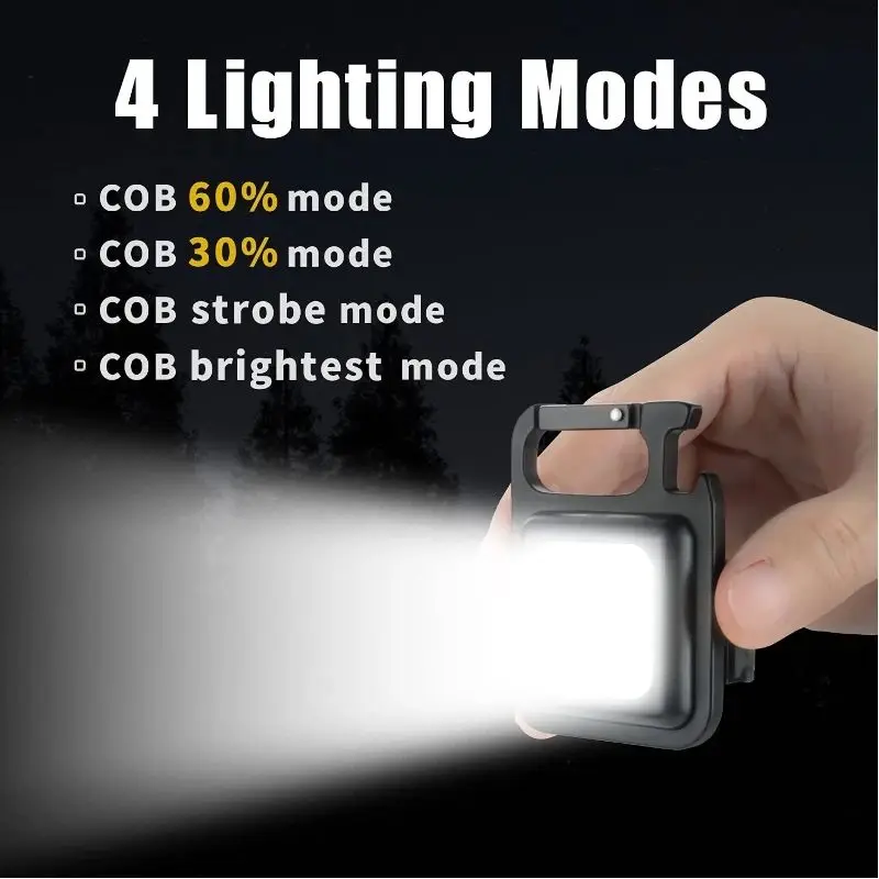 Multifunctional Portable Flashlight High Brightness Mini Work Light Strong Magnetic Portable Fishing Rechargeable Keychain Light