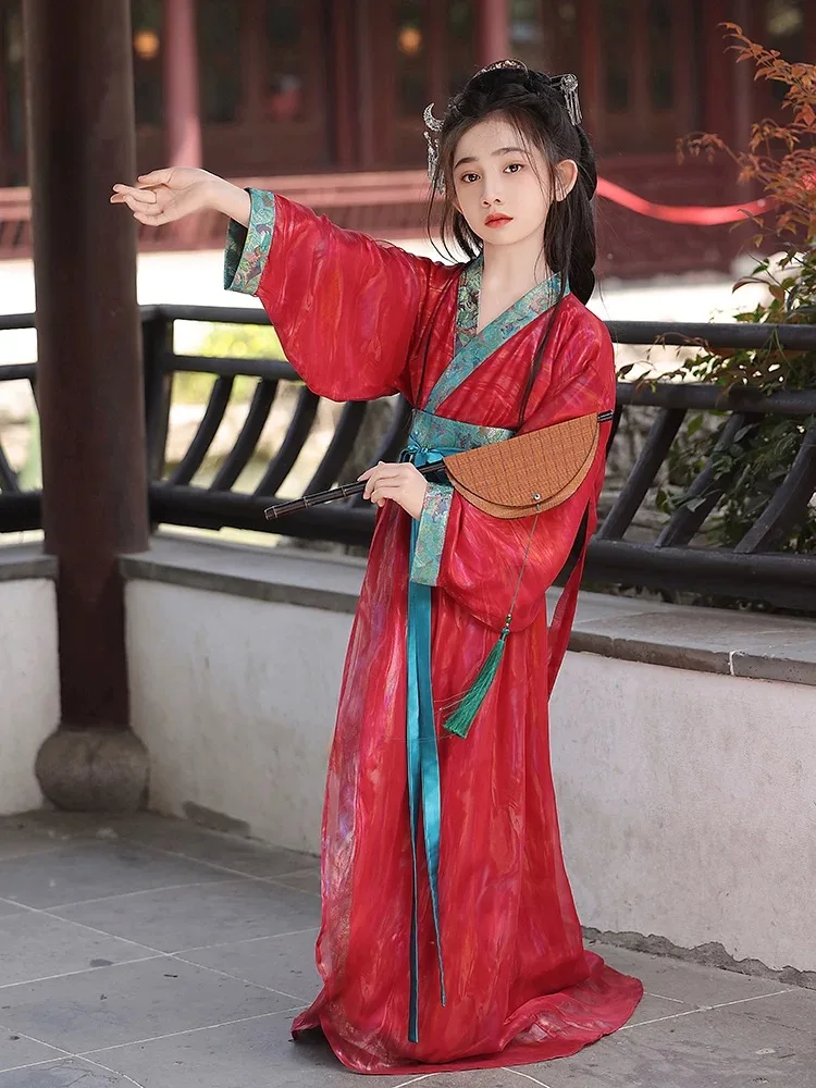 Traditional Chinese Hanfu  Warring States period clothing red dress