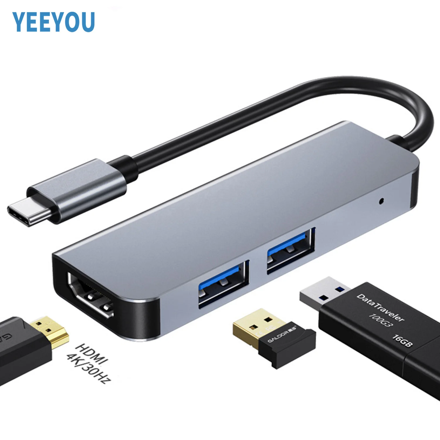 Type C to HDMl 3 in 1 Docking Station USB-C To HDTV for Desktop Monitor USB Dock