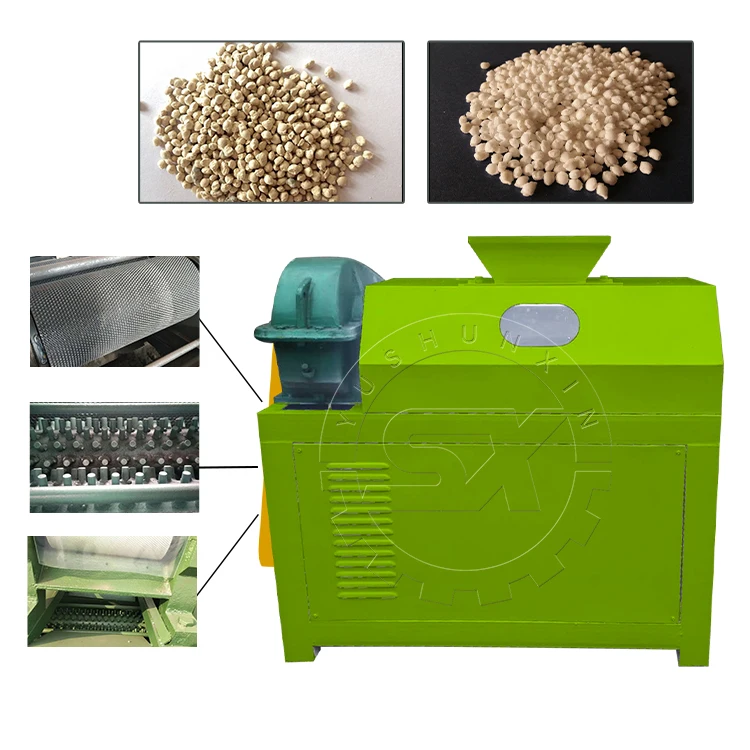 Calcium ammonium nitrate fertiliser pellet machine double roller pressing granulator for compound fertilizer