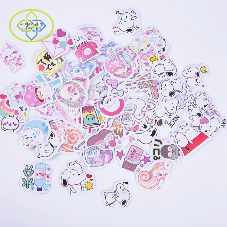 Custom waterproof vinyl label, cute decorative label sticker logo printing for journal notebook