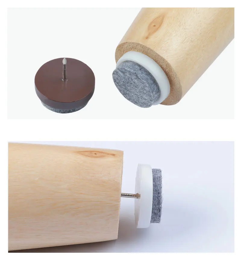 Furniture Accessories Anti Scratch Round Thickened Custom Non Slip Nail On Felt Glides For Glides Wooden Furniture Legs