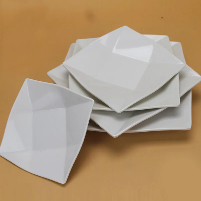 
Cheap Eco- Friendly Melamine Plates Plastic Dish Square Plate 