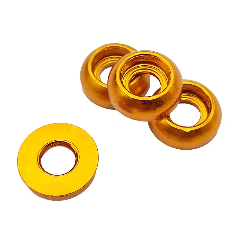 Factory customized motorcycle decorative metal washer accessories multi-color aluminum alloy countersunk head cup head washer