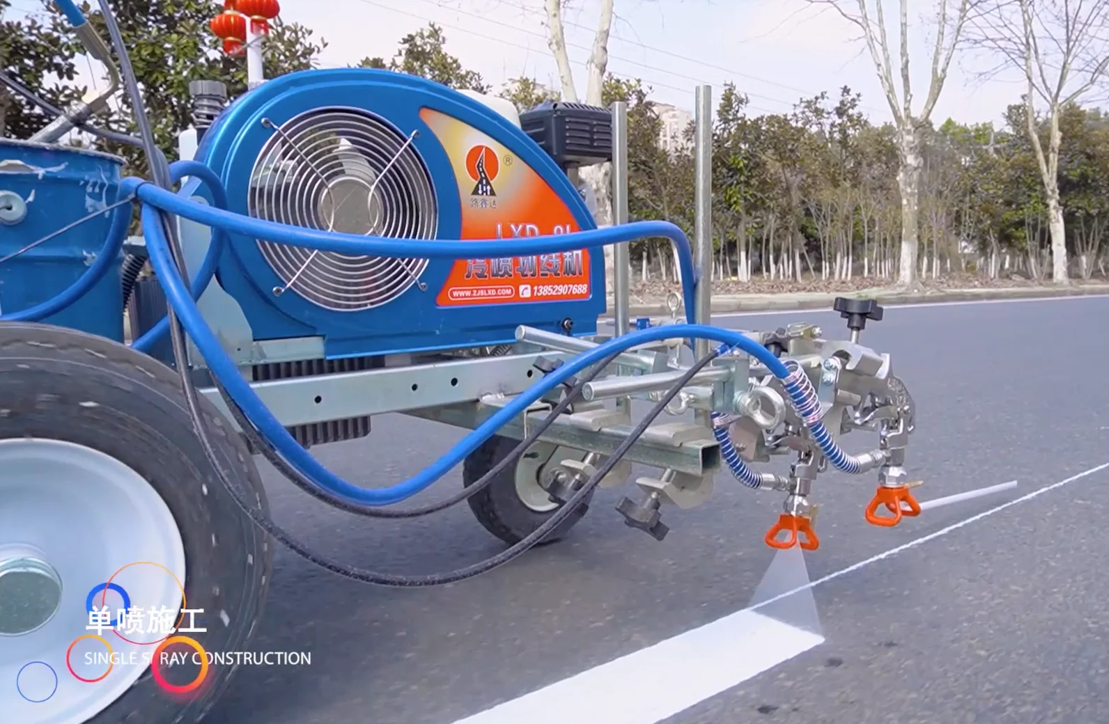 HW12L Cold plastic paint spray pavement striping machines for road marking