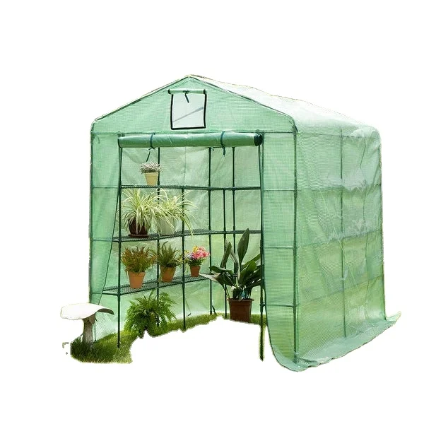 Outdoor Portable UV Protected PE Mesh Gardening Steeple MIni Plastic Greenhouse Benches For Herb And Flower