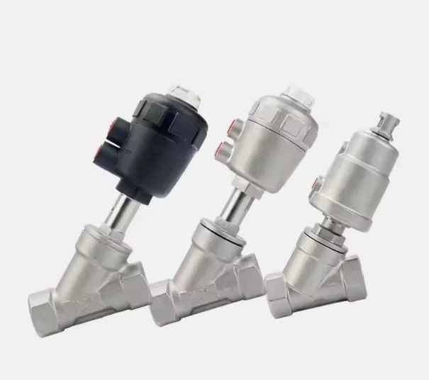SS304 SS316L Y-shaped Stainless Steel head plastic head Pneumatic Steam Valve Screw Thread Automatic Control Angle Seat Valve