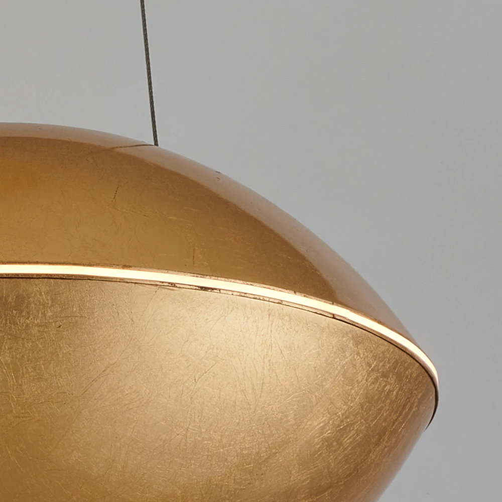 2025 Innovative design modern simple style handmade gold leaf craft crystal pendant light home decor luxury classic lighting