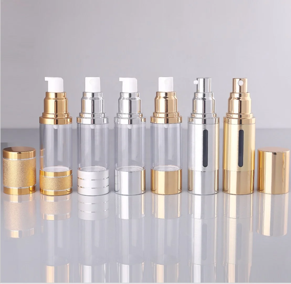 custom material color popular 5ml 10ml 15ml 30ml 50ml 100ml 150ml 200ml airless pump cosmetic bottle