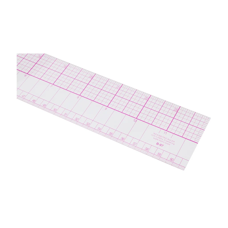 Hot Sale 60cm/23inch Transparent Scale Plastic Straight Sewing Ruler #B97