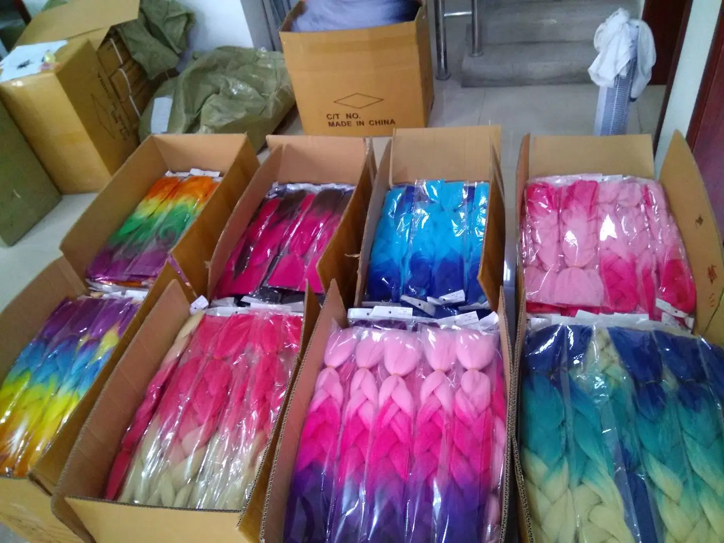 Wholesale African Women Hair Attachment For Braids 160 colors 24 inches 100g ombre color Jumbo Braid 100 Synthetic