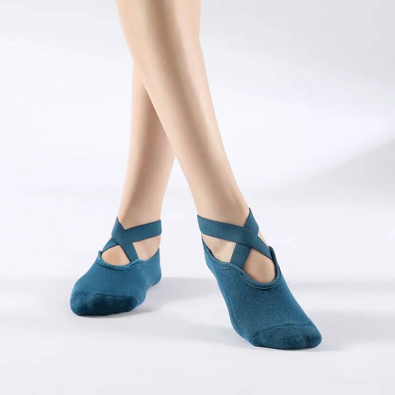 Custom logo women toeless yoga socks open toe socks cotton knitted yoga pilates socks