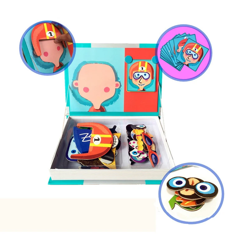 Hot-selling jigsaw puzzle 3Dmagnetic book game puzzle change clothes kids puzzles OEM