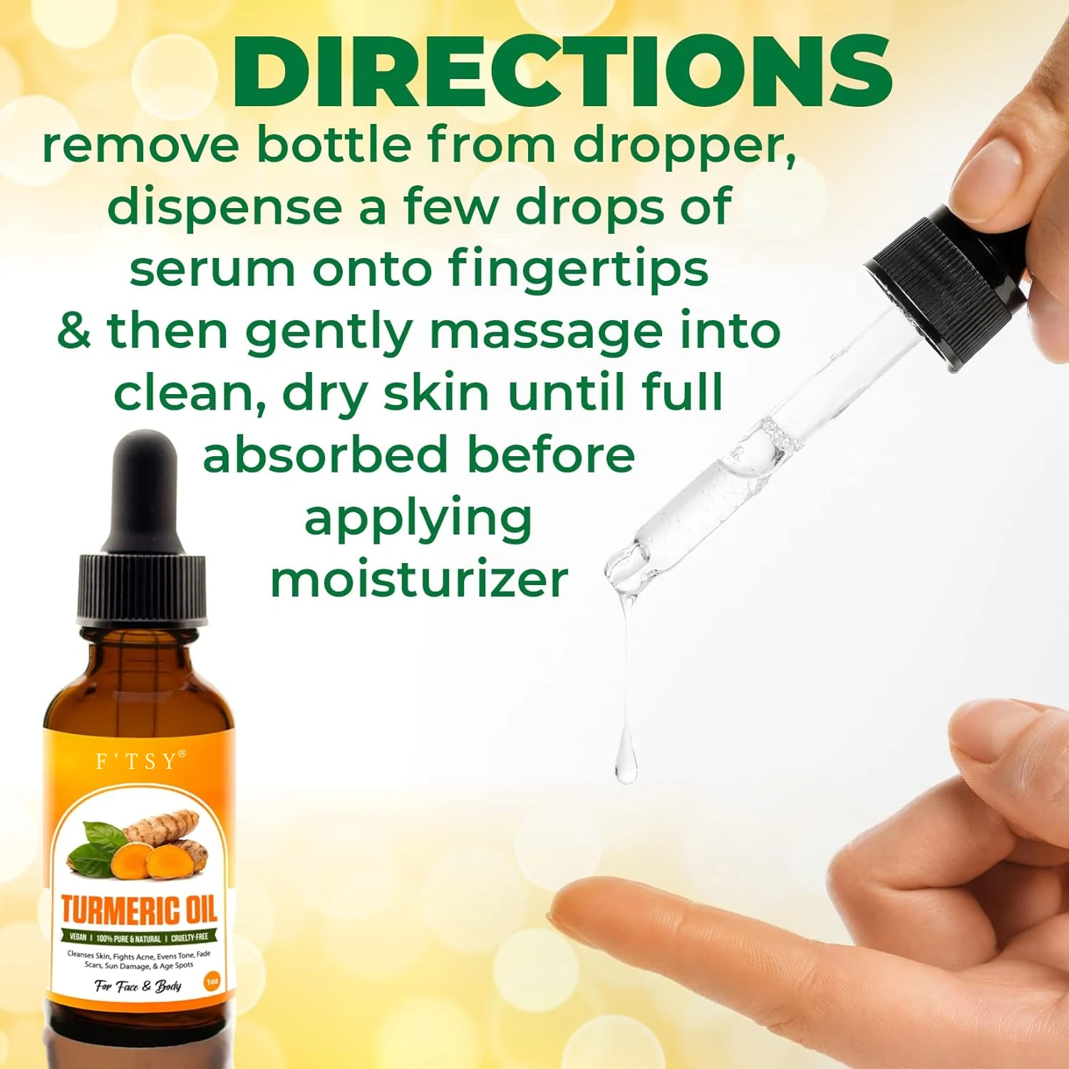 Customized LOGO Organic Turmeric Face Oil Brightening Remove Dark Spots Fights Acne Whitening Vitamin C Turmeric Oil