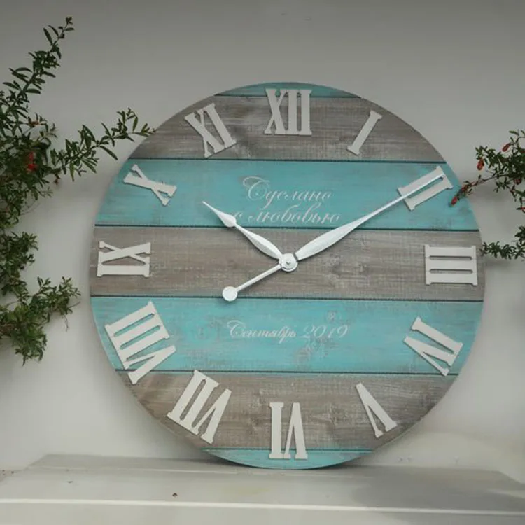 Большие римские цифры, тяжелая винтажная деревянная рамка, металлические настенные часы для гостиной, Декор, большие декоративные часы, большие размеры