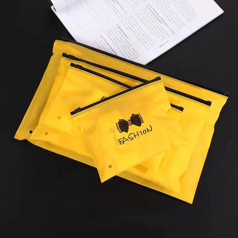 Custom Printed Logo Waterproof Zipper bag for sock/hoodie/cosmetics packaging