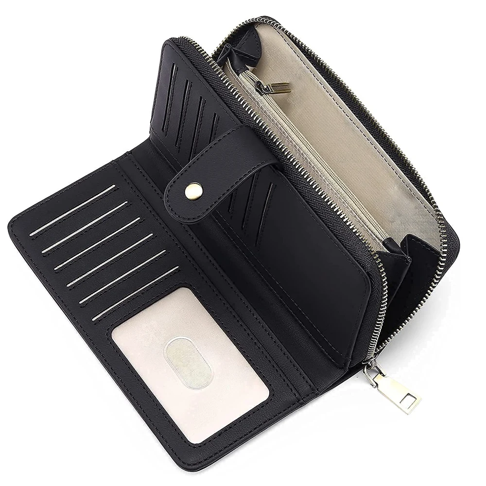 Роскошный персонализированный женский длинный кошелек ручной работы из натуральной кожи, тонкий кошелек, вместительный кошелек для карт, кошелек на молнии