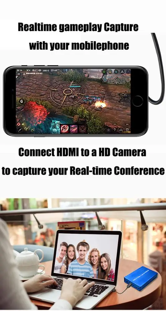 4K HDMI телефон игра захвата карты микрофон видео запись коробка длявидеокамера Twitch Hitbox Youtube прямая передача