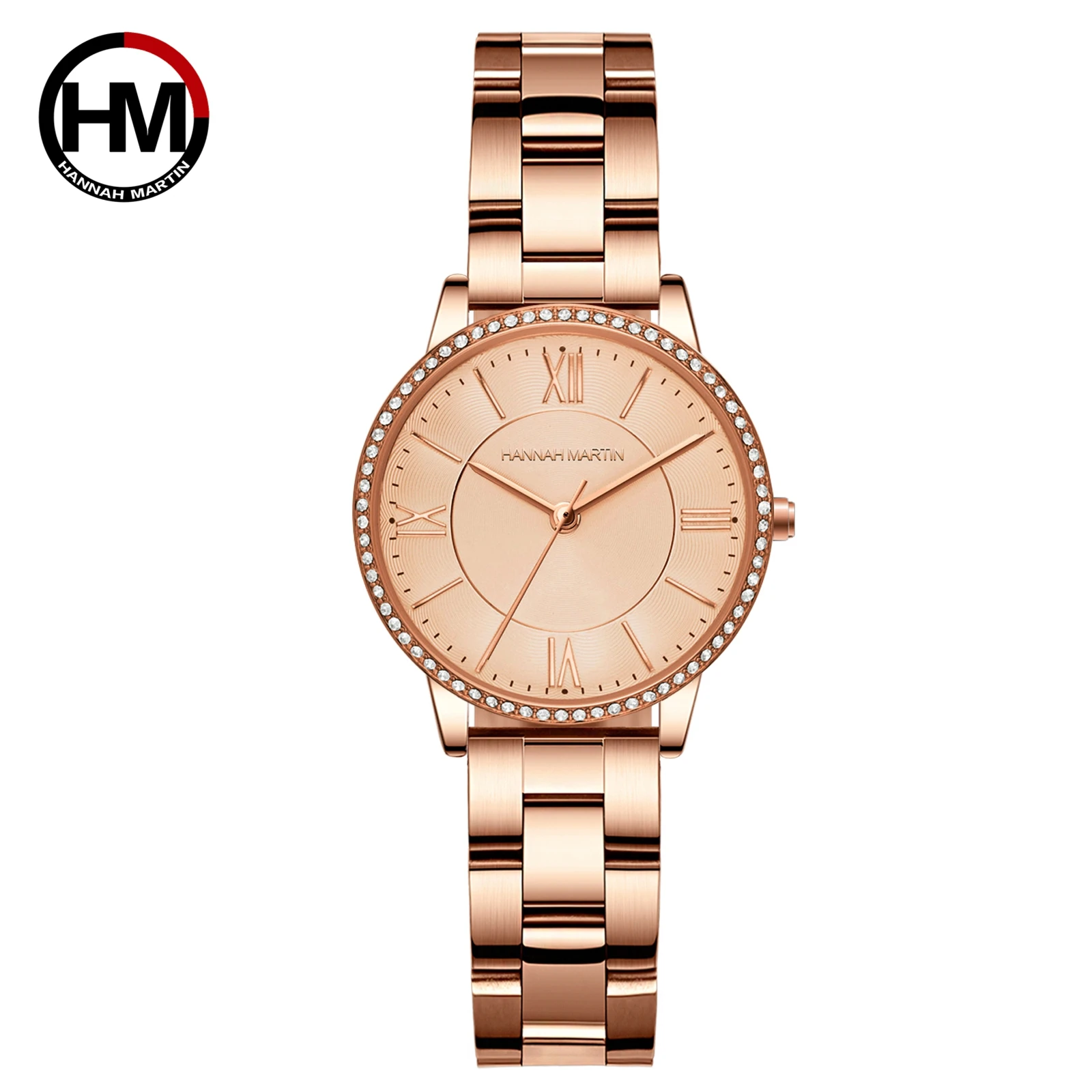 Hannah Martin Watch Factory Wholesale Price Fashion Luxury Japan Quartz Movement 3 Bar Waterproof Diamond Wrist Watch For Women