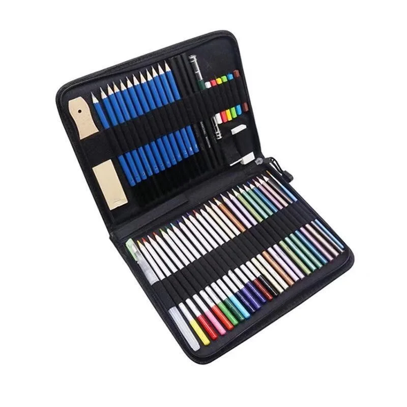 Manufacturer supplies school art class drawing pencil 51 pieces new sketch color pencil set