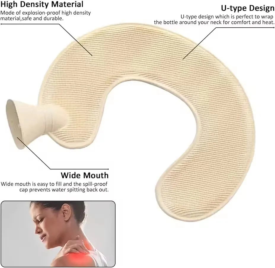 custom  neck hot water bottle 2 Liter BS 1l 2l hot water bottle with plush cover