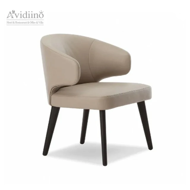 Italian Designs  Hot Sale Luxury Modern Style PU or Fabric Solid Wood Legs Hotel Dinning Room Restaurant Dinning Chair
