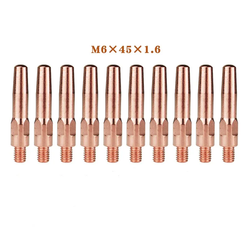 Cucrzr M6 * 45 * 1,0 mm Punta de contacto de soplete Tamano  0,8-2,0 mm para 200A 500A y 350A Preciso