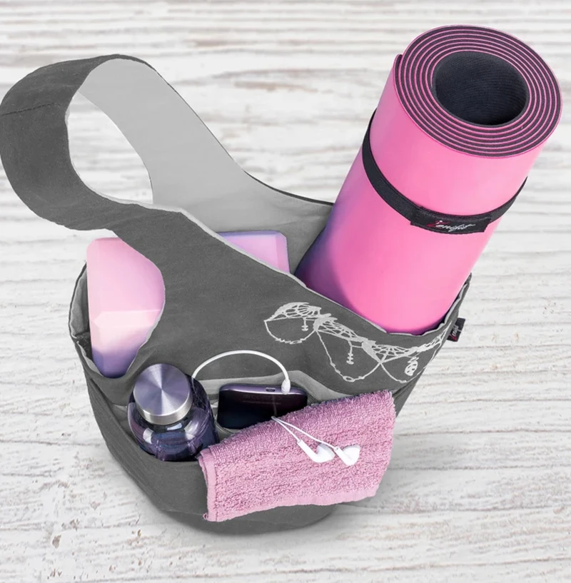 Private Label Yoga Mat Bag With Large Size Pocket And Zipper Pocket Nylon Yoga Mat Carrier Fit Most Size Mats