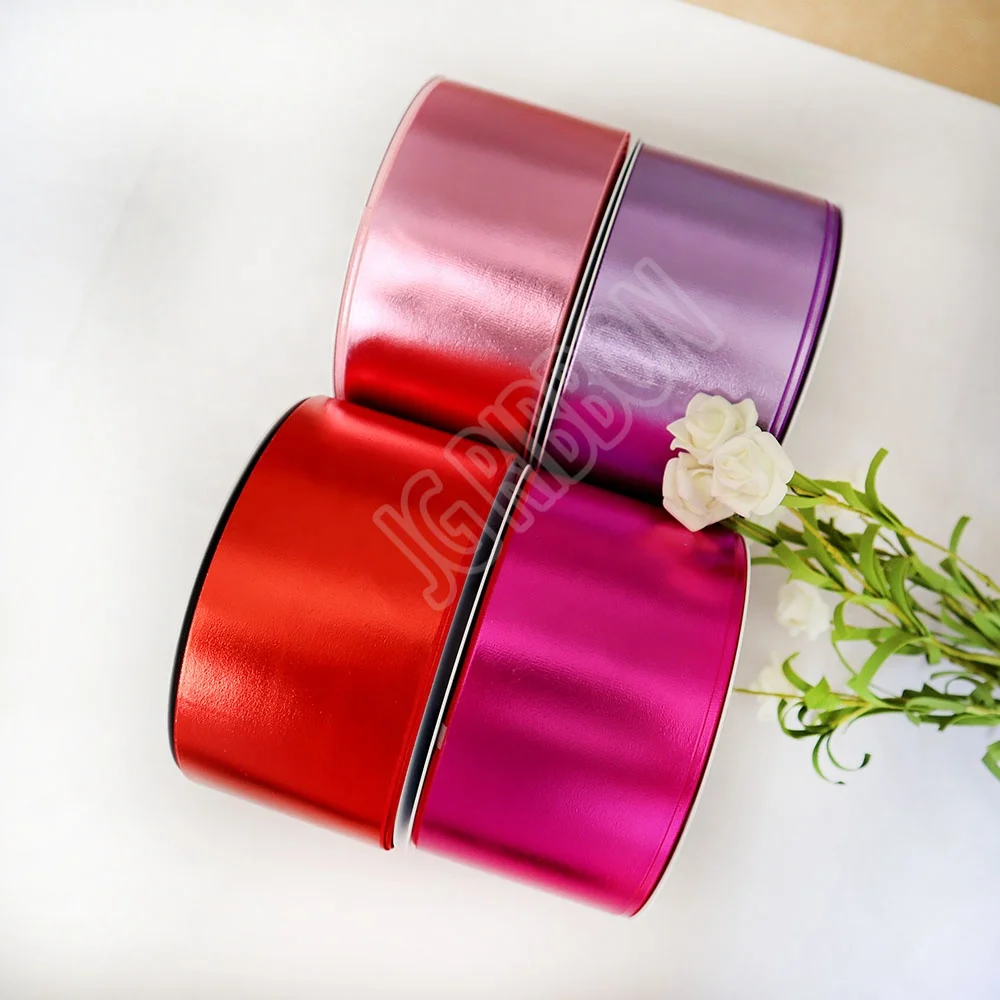 75mm azalea red foil hologram grosgrain ribbon for Head bows DIY decoration ribbon accept custom