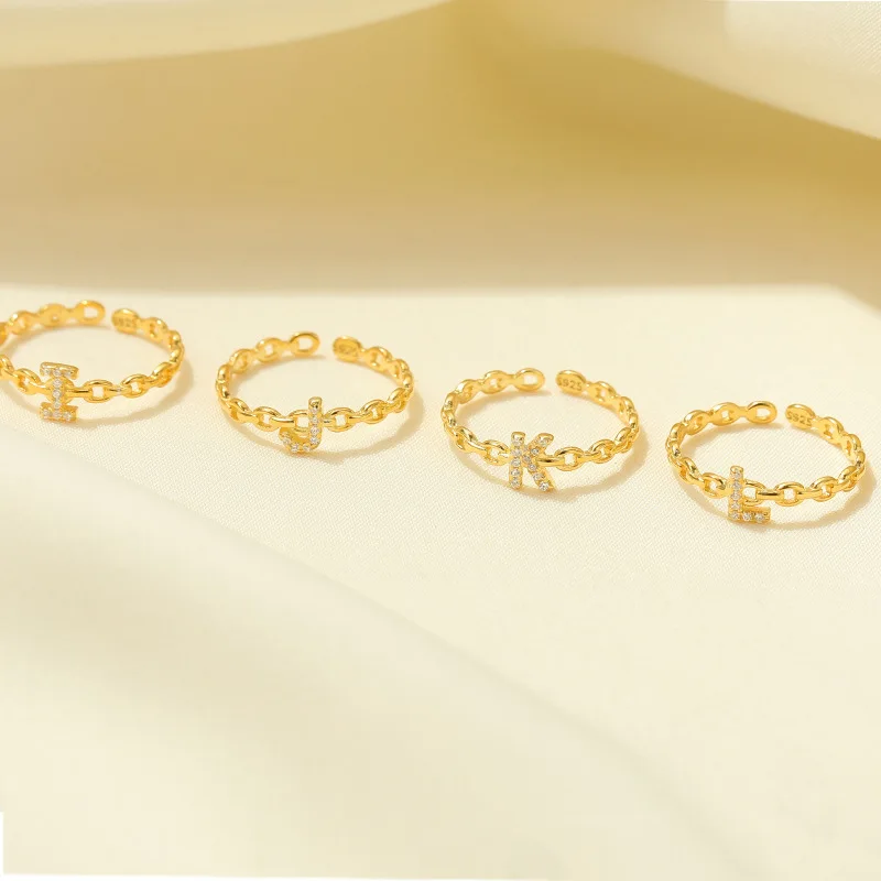 New Tide S925 Silver Skeleton Letters Diamond Ring Elevate Your Style with Simple Niche Design Index Finger Ring for Women