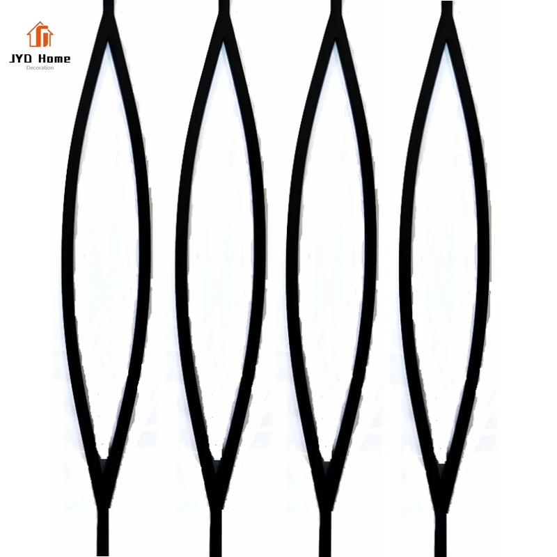 Wholesale Aalto Series Triangle Design Indoor Decorated Matt Black Powder Coated Wrought Iron Shape Baluster Metal Stair Spindle