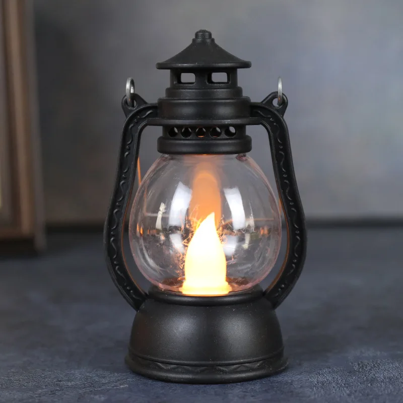 Factory Retro small oil lamp LED portable small lantern antique kerosene Night Light for home garden decoration